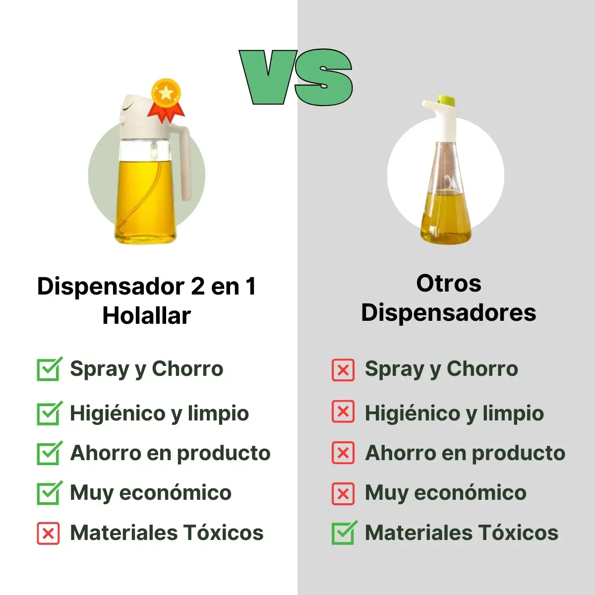 PACK de 3 - Dispensador de Aceite 2 en 1 de Holallar® - Imagen 8