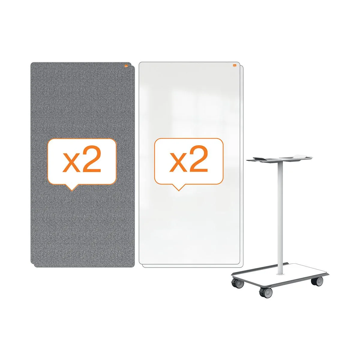 Pizarra móvil completa, sistema «Move & Meet», de 8 caras con fieltro 180×90 - Imagen 2