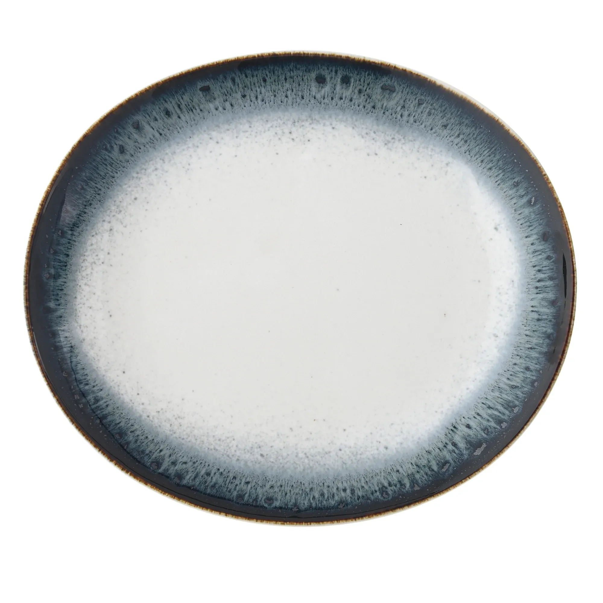 Plato llano óvalo 22 cm., gris. - Imagen 2