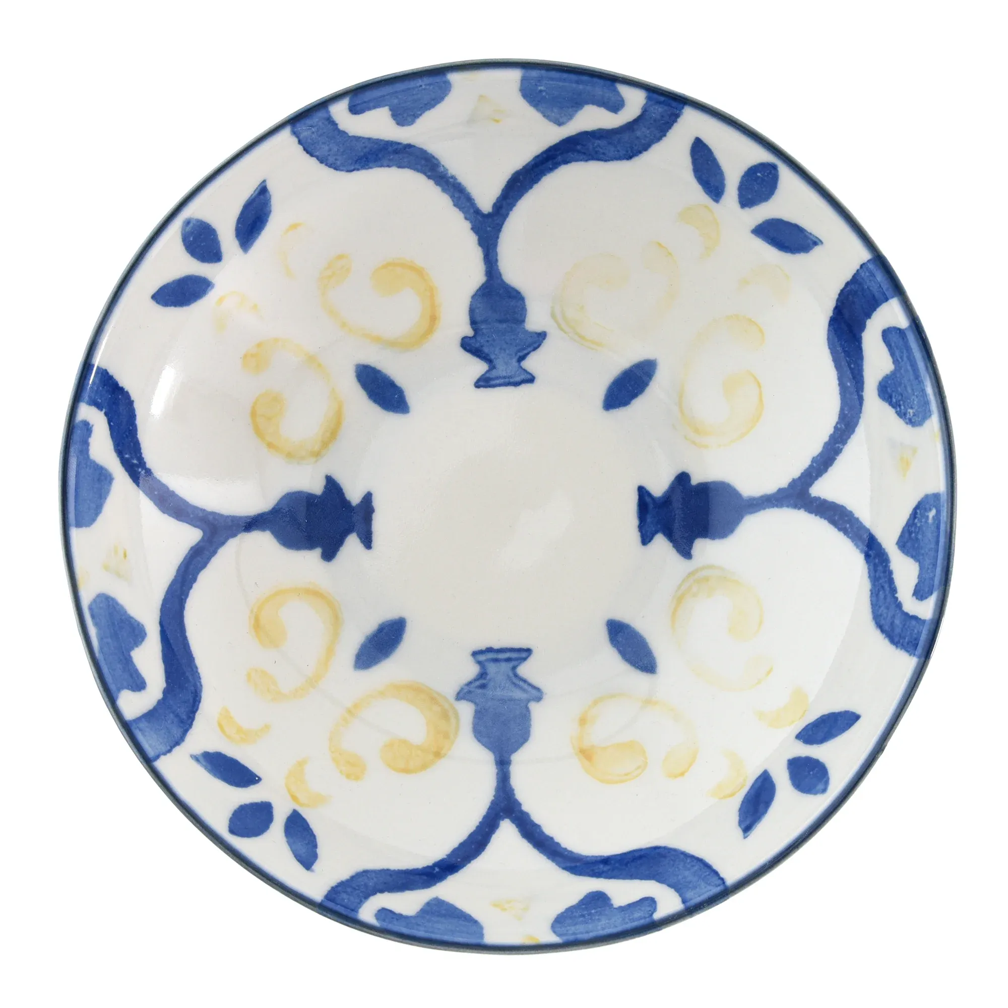 Plato hondo 20 cm., círculo, multicolor, pintado a mano.