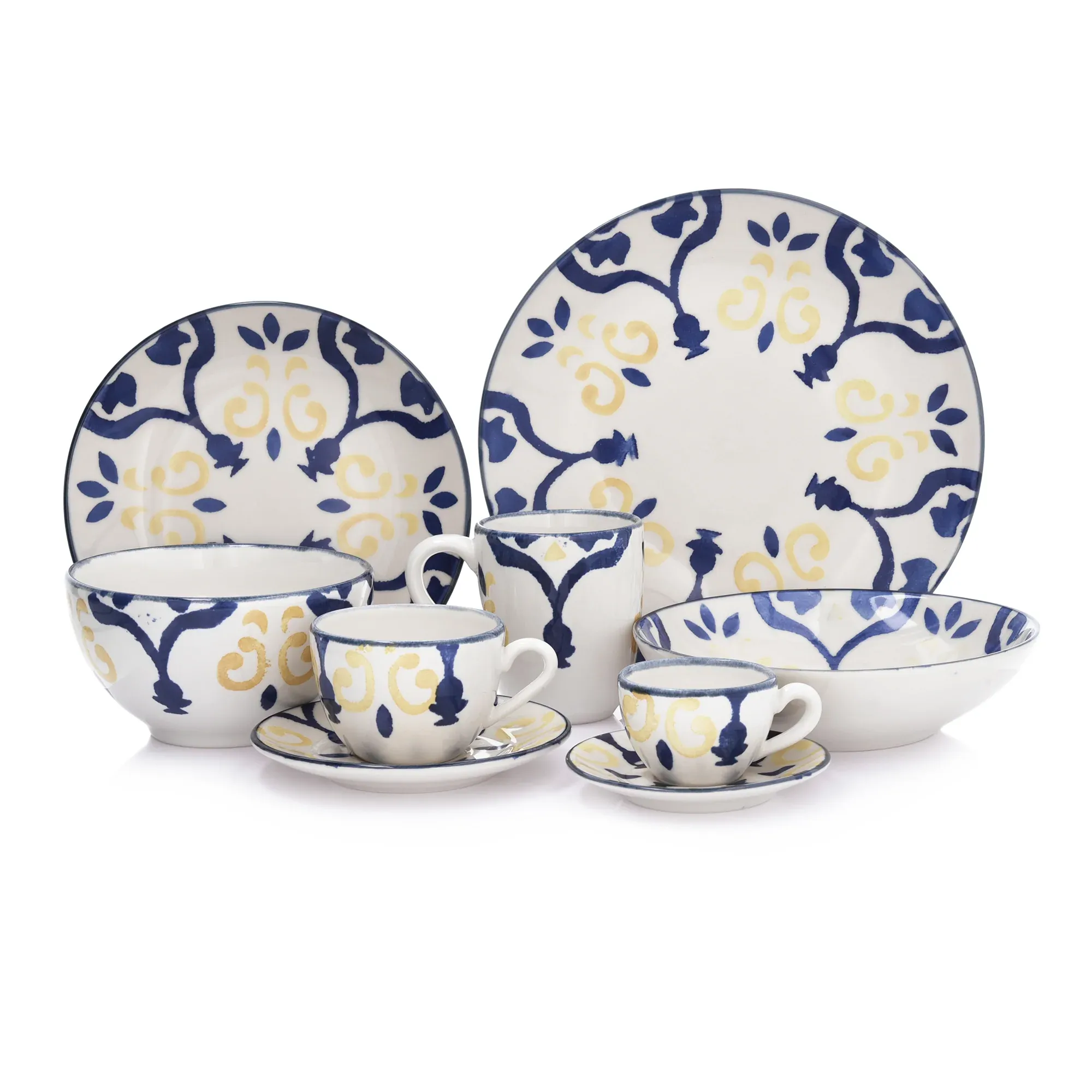 Plato hondo 20 cm., círculo, multicolor, pintado a mano. - Imagen 3