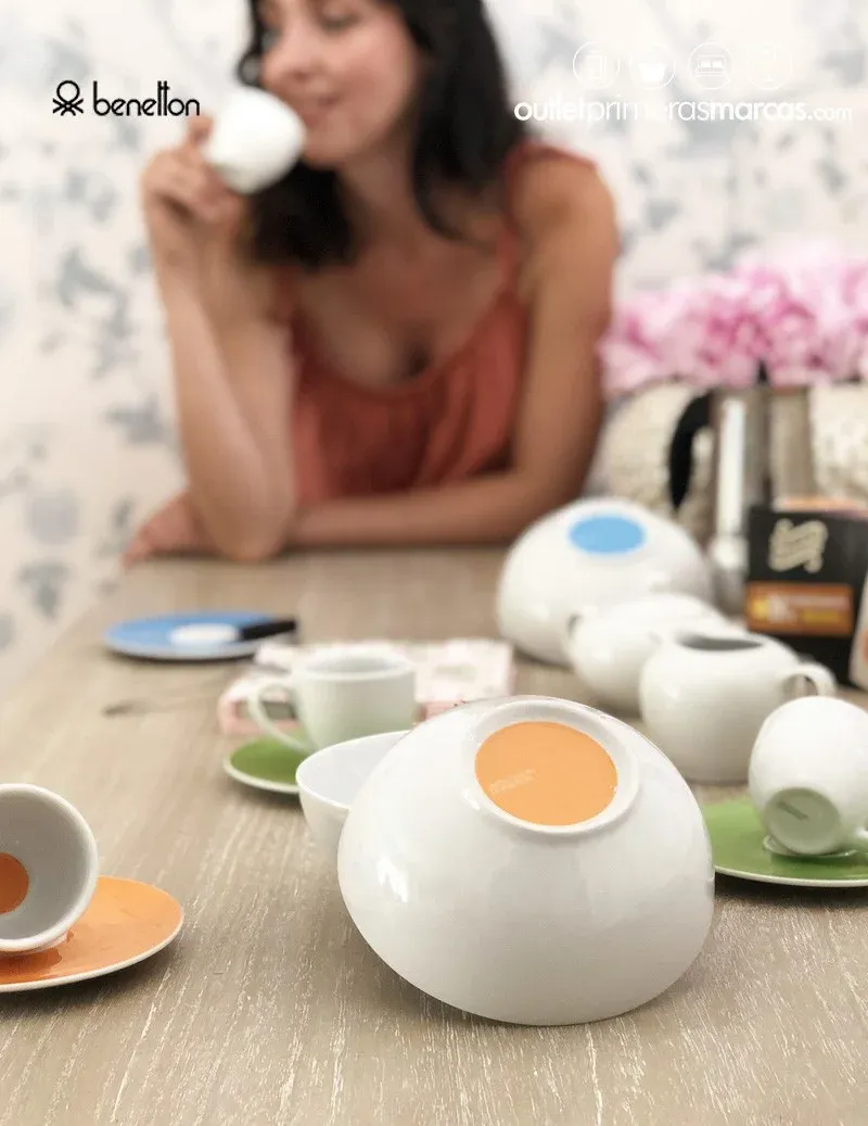 Juego de café BENETTON, con 6 bowls de desayuno. - Imagen 4
