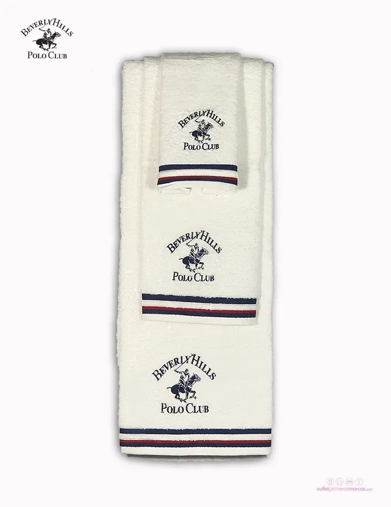 Set 3 toallas Polo Club Beverly Hills. Blancas - Imagen 2