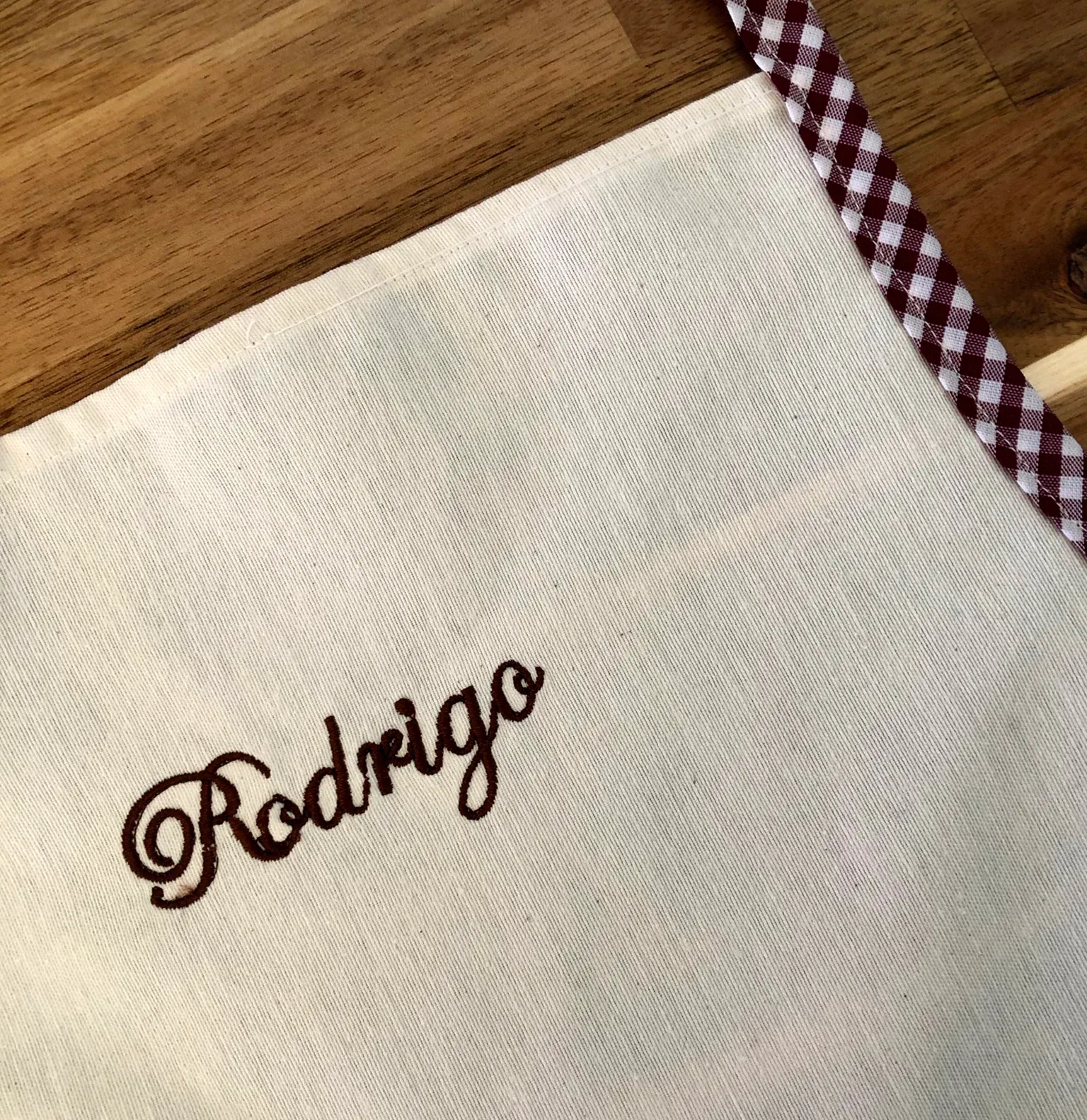 Delantal Minichef Vichy Burdeos - Imagen 3