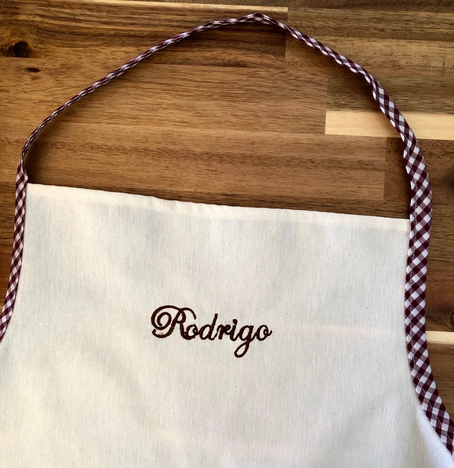 Delantal Minichef Vichy Burdeos - Imagen 2