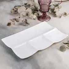 Fuente rectángulo 30*20 cm., blanco, porcelana. - Imagen 2