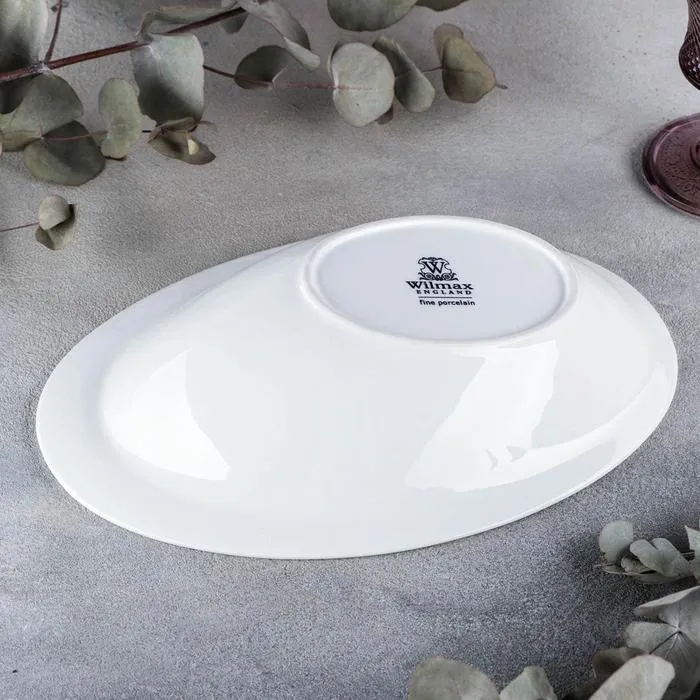 Ensaladera grande 34*23 cm., óvalo, blanco, porcelana. - Imagen 4