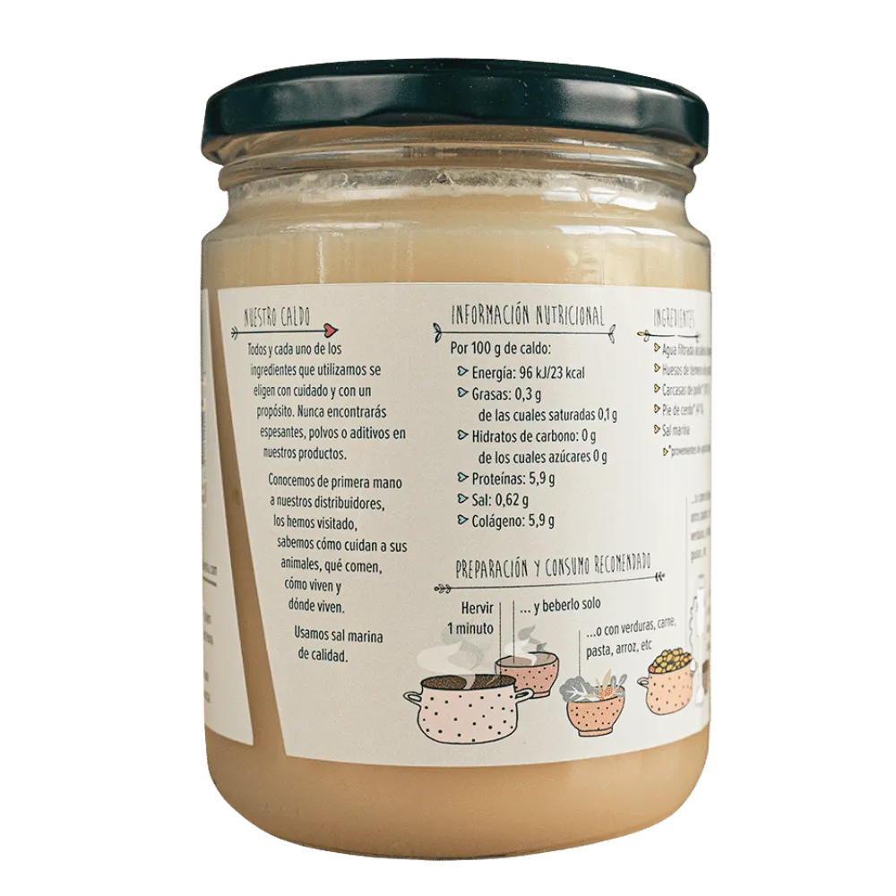 CALDO DE HUESOS ECOLÓGICO EN TARRO DE CRISTAL SANTAPACIENCIA – 360 ML - Imagen 2
