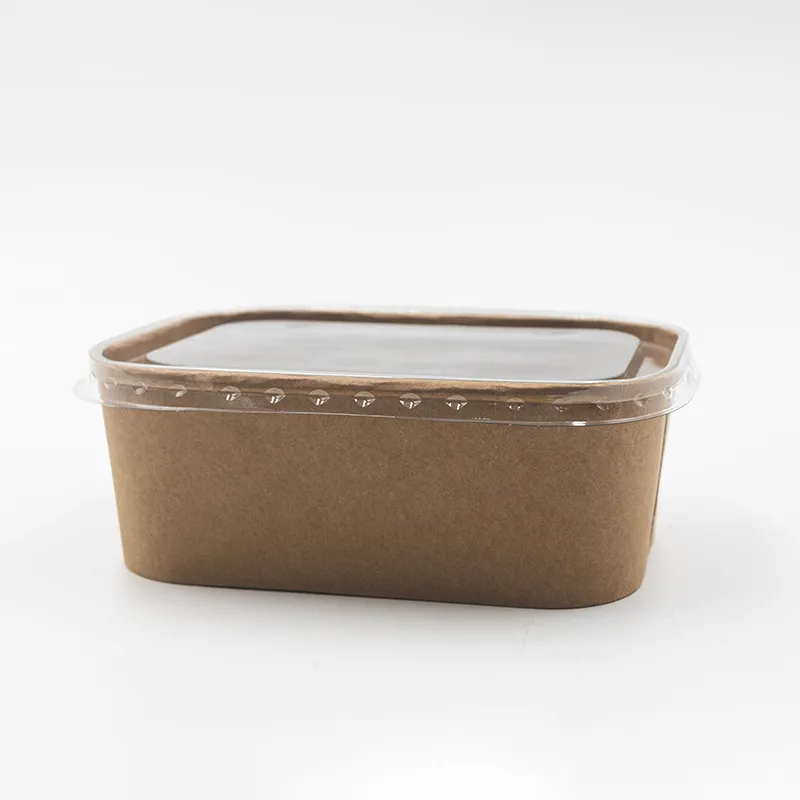 Envase desechable de cartón para comida caliente 750ml + tapa microondable - Imagen 2