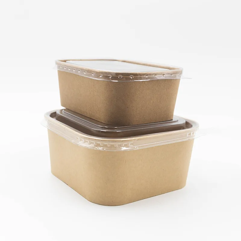 Envase desechable de cartón para comida caliente 750ml + tapa microondable - Imagen 3
