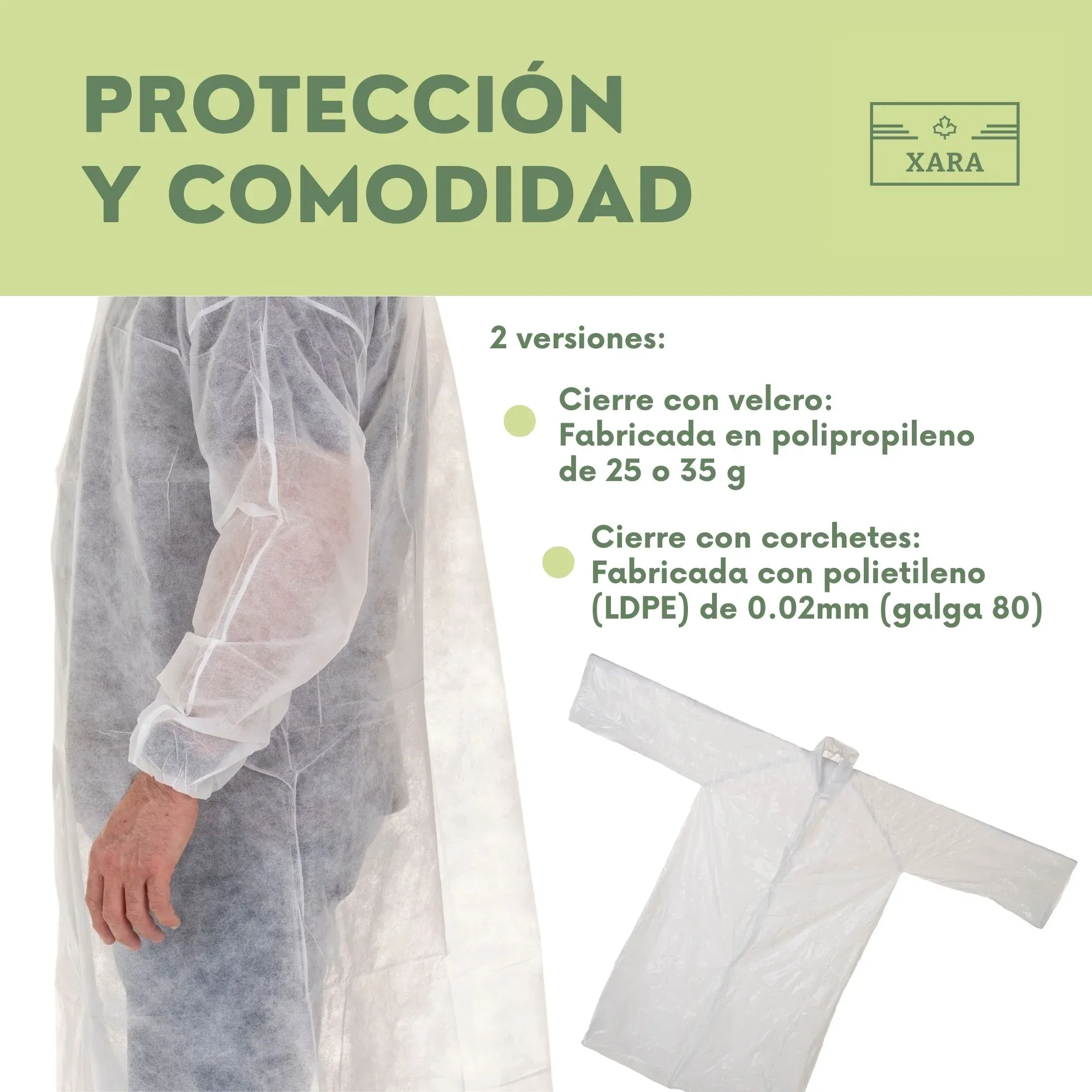 Bata de PE con Cierre de Corchetes - Pack 10 - Imagen 2