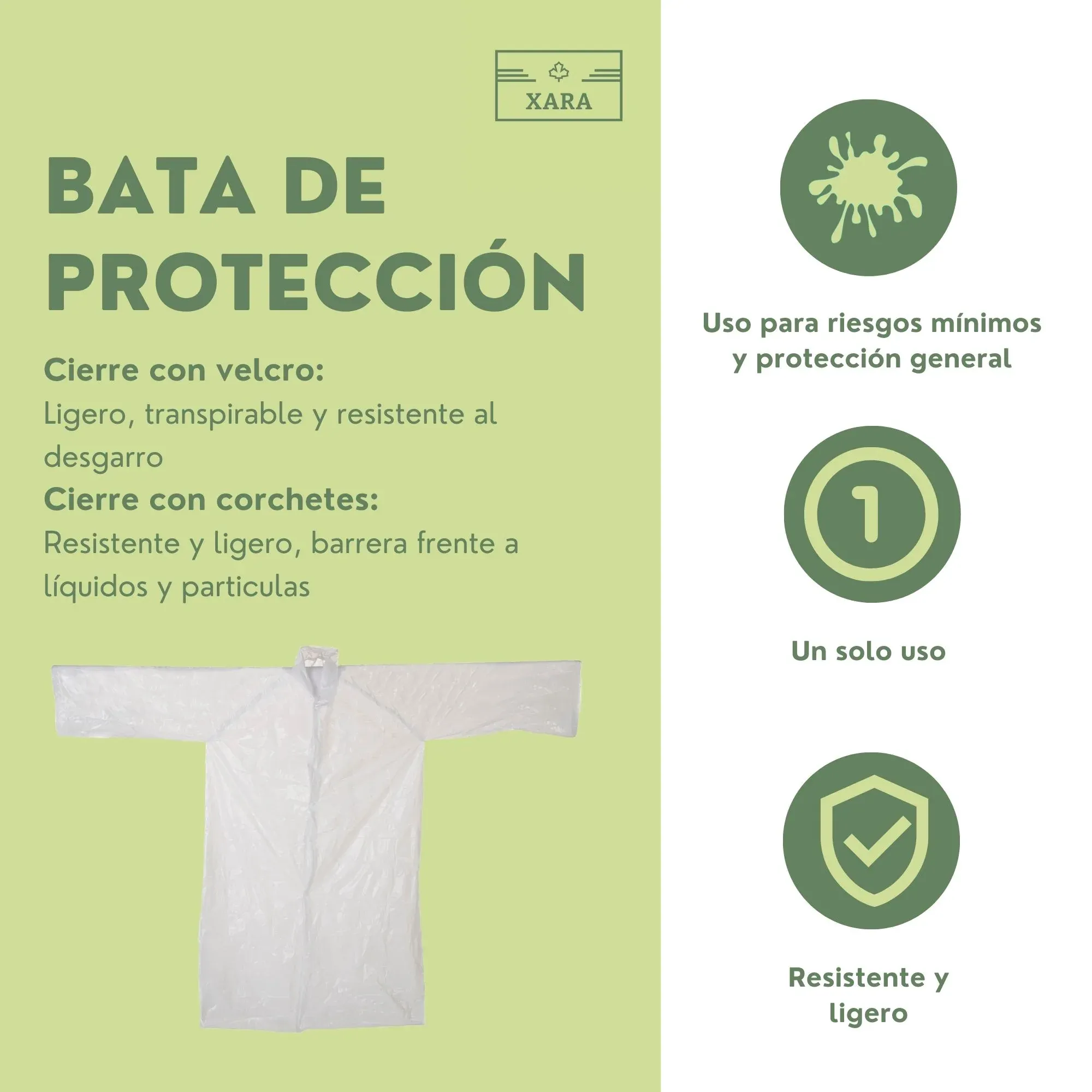 Bata de PE con Cierre de Corchetes - Pack 10 - Imagen 3