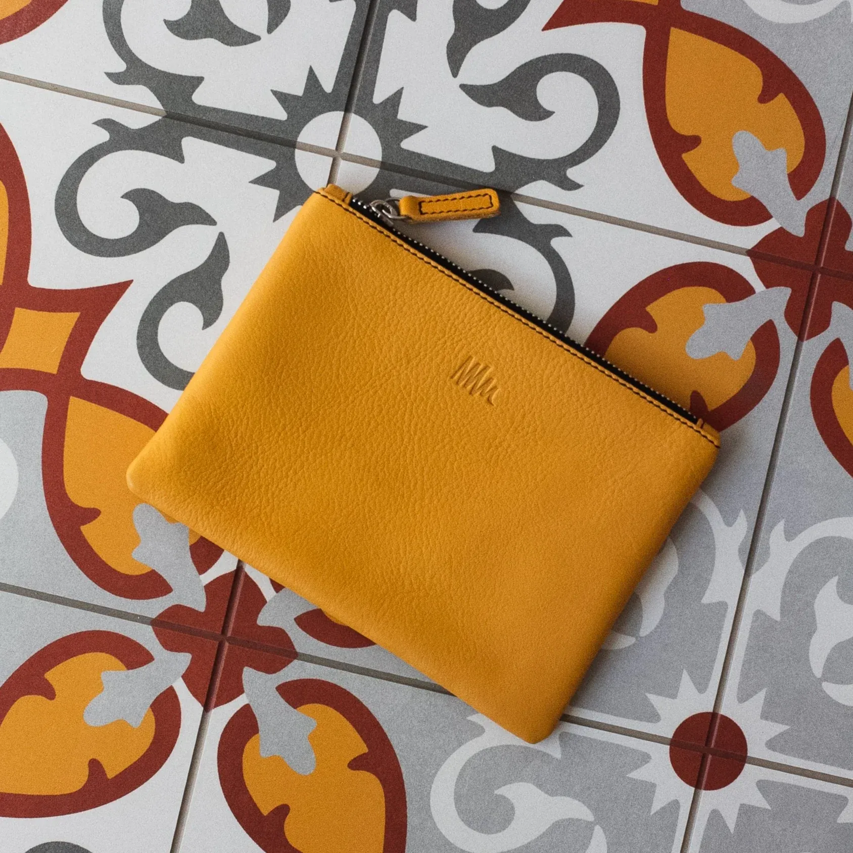 Cartera de cuero amarilla - Imagen 4