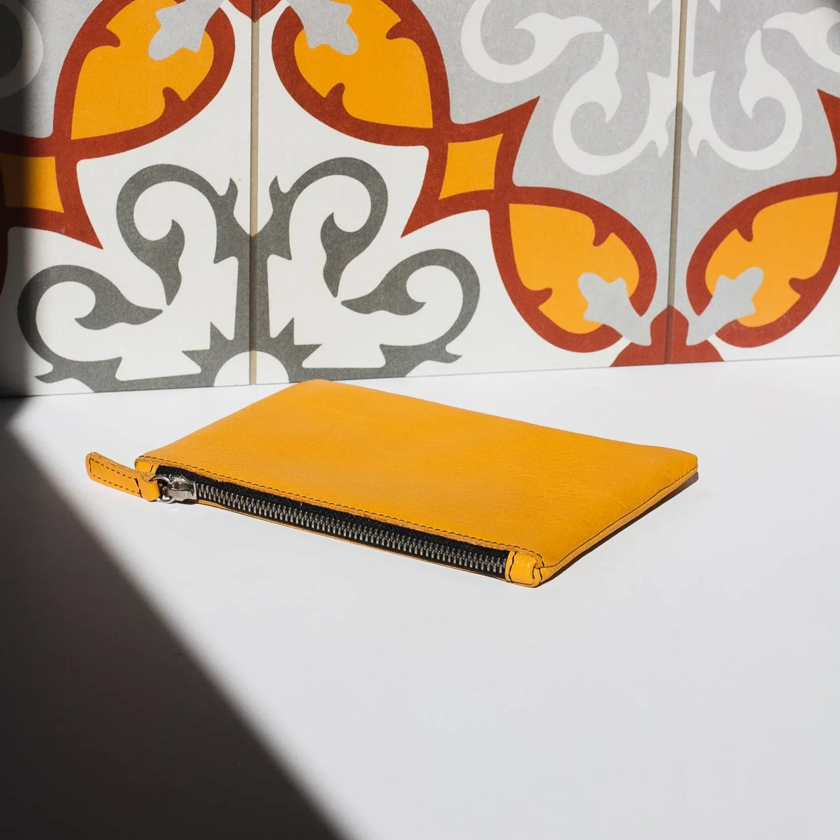 Cartera de cuero amarilla - Imagen 7