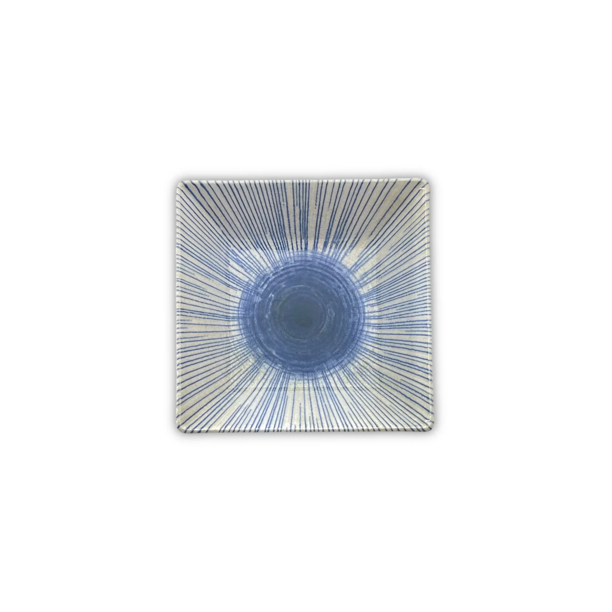 Cuenco cuadrado 13 cm., azul, cerámica.