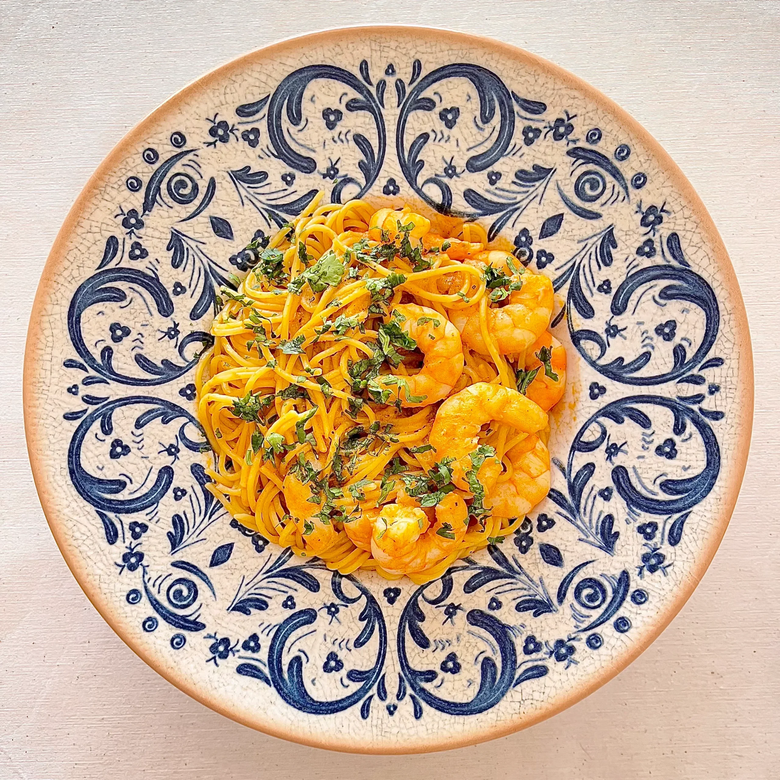 Plato de pasta o rissoto 28 cm., azul, cerámica. - Imagen 3