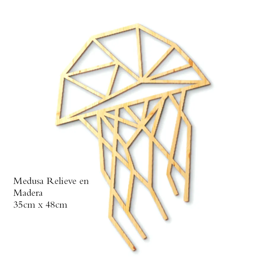 Medusa Marina Relieve en Madera - Imagen 2