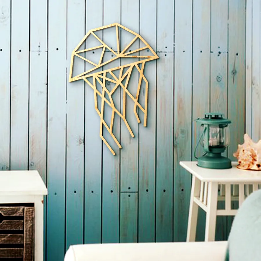 Medusa Marina Relieve en Madera