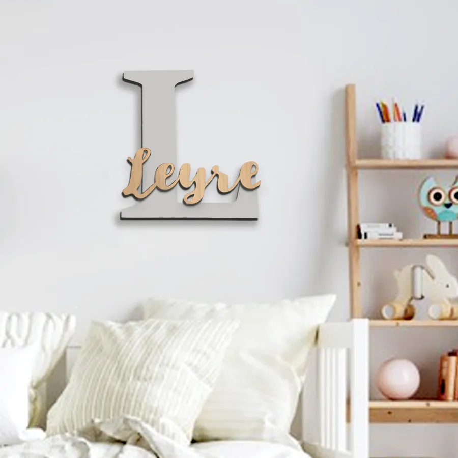 Letra y Nombre Personalizado en Madera para pared - Imagen 3