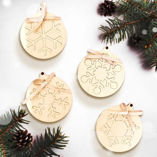 Caja personalizada 24 adornos de Navidad Copos de Nieve Gold - Imagen 4
