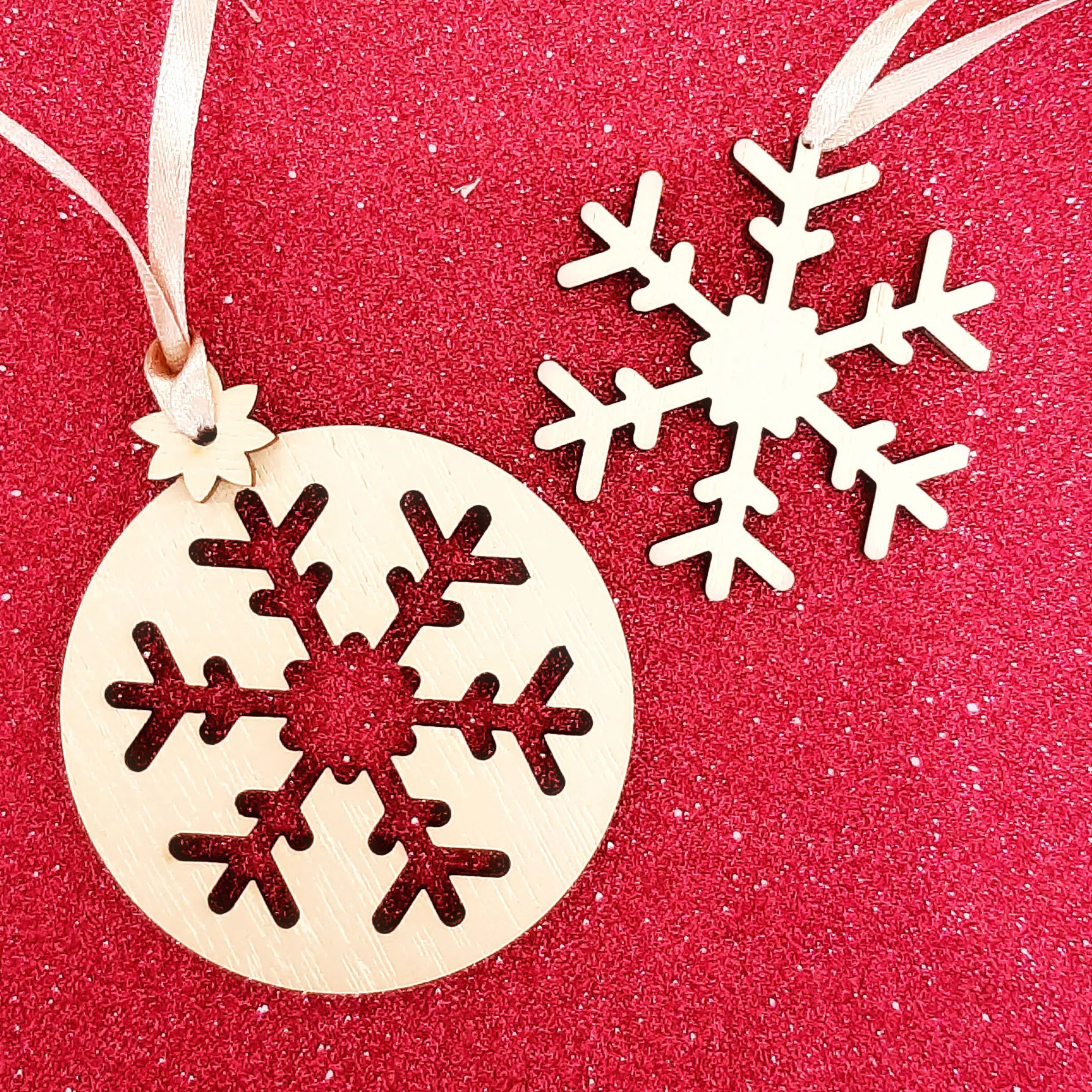 Caja personalizada 24 adornos de Navidad Copos de Nieve Gold - Imagen 5