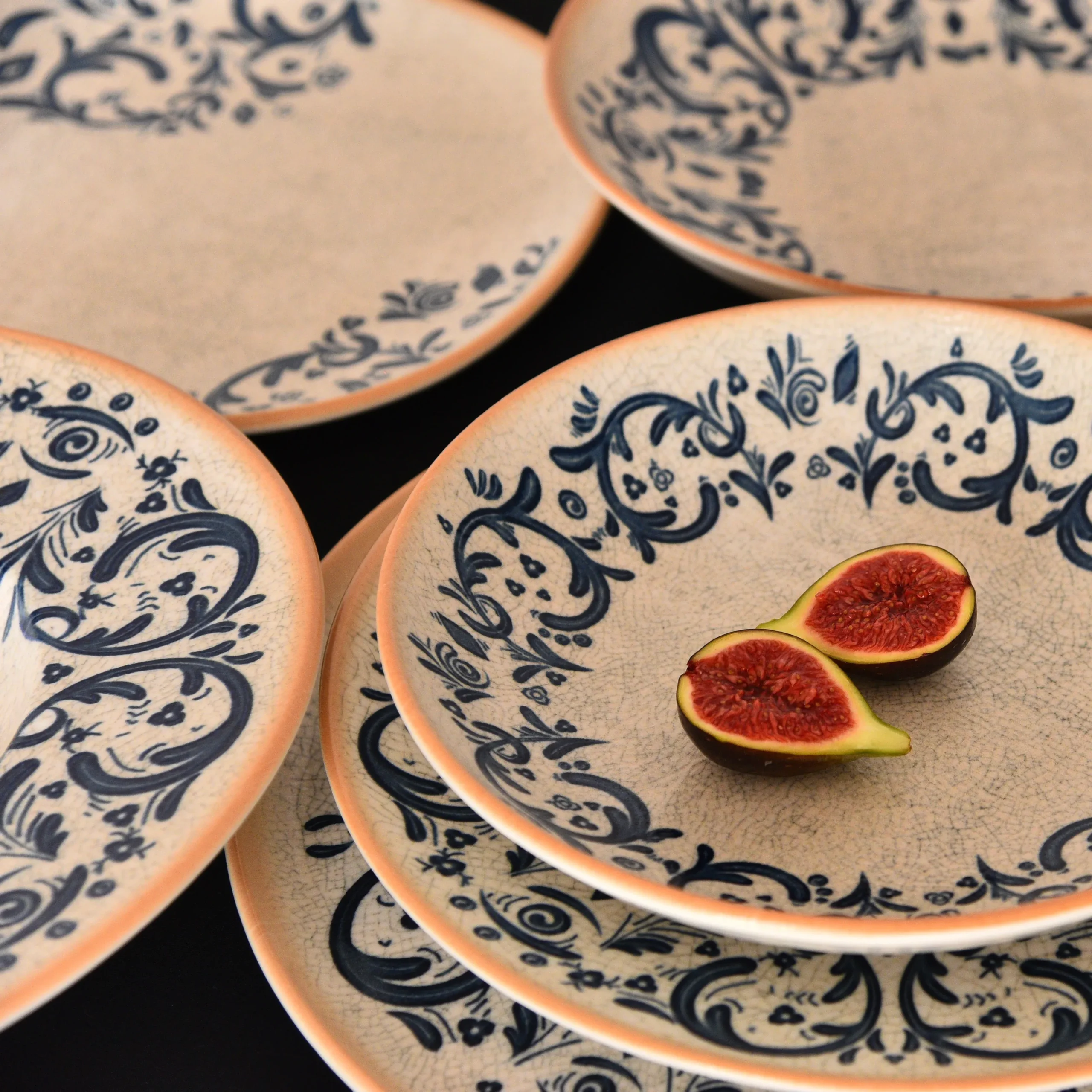 Plato hondo 23 cm., azul, cerámica. - Imagen 3