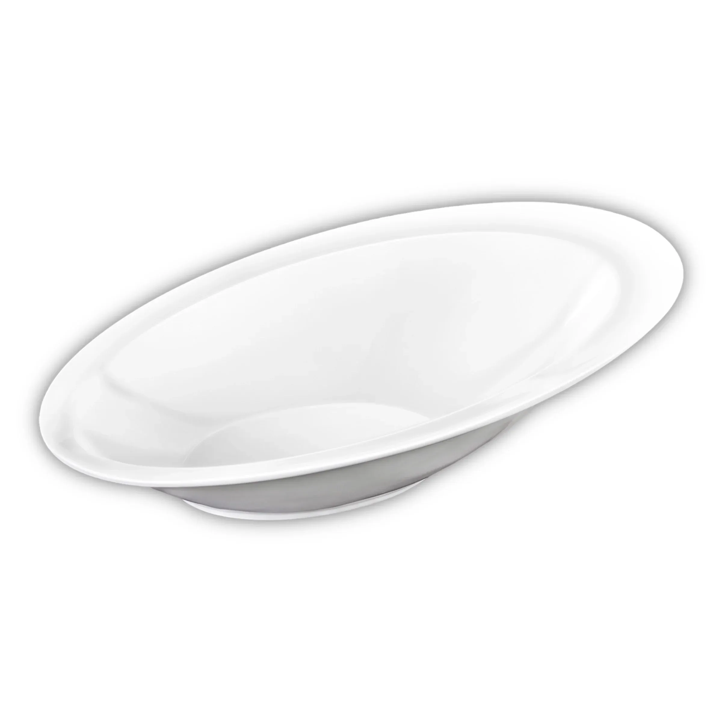 Ensaladera grande 34*23 cm., óvalo, blanco, porcelana.