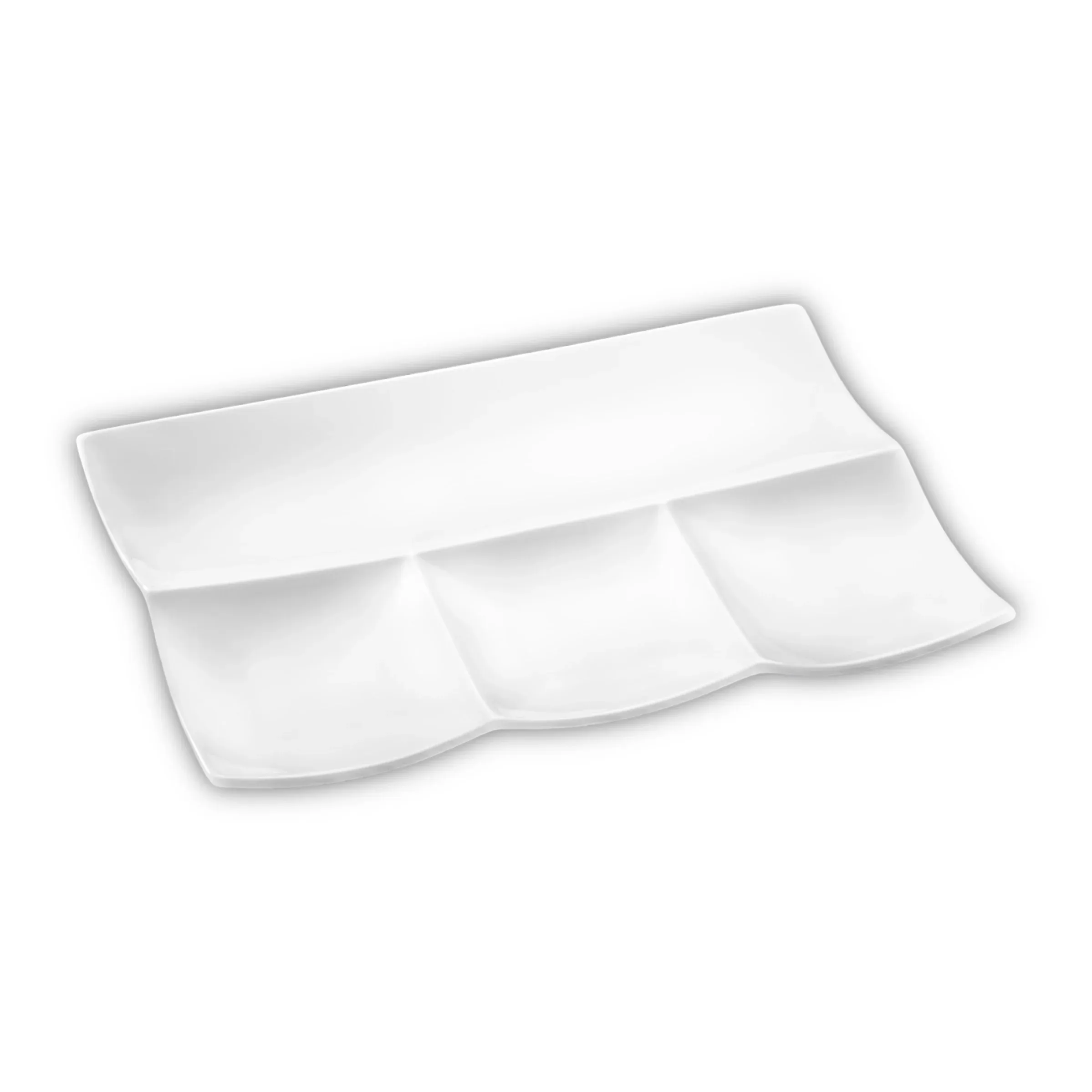 Fuente rectángulo 30*20 cm., blanco, porcelana.