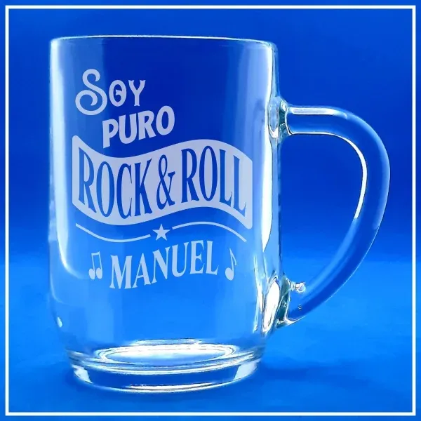 Soy puro Rock & Roll | Jarra de Cerveza Personalizada