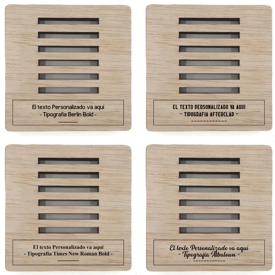 Juego 6 Posavasos Líneas Craquelado Redondo PERSONALIZADO - Imagen 3