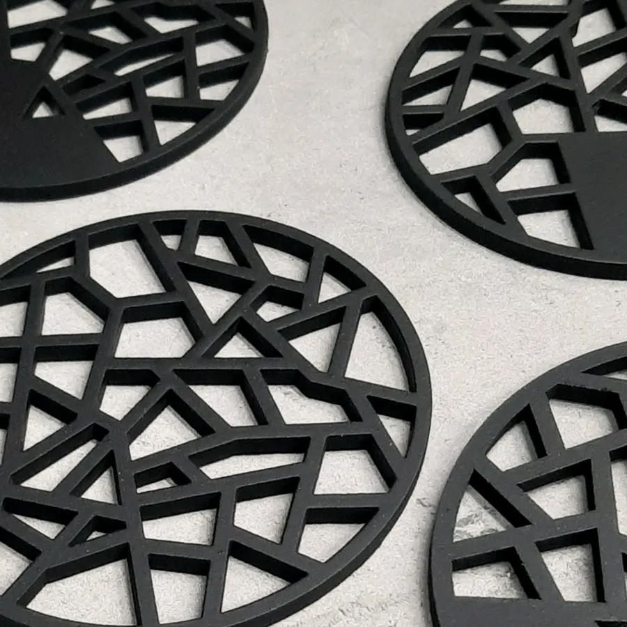 Juego 6 Posavasos Líneas Craquelado Redondo PERSONALIZADO - Imagen 4