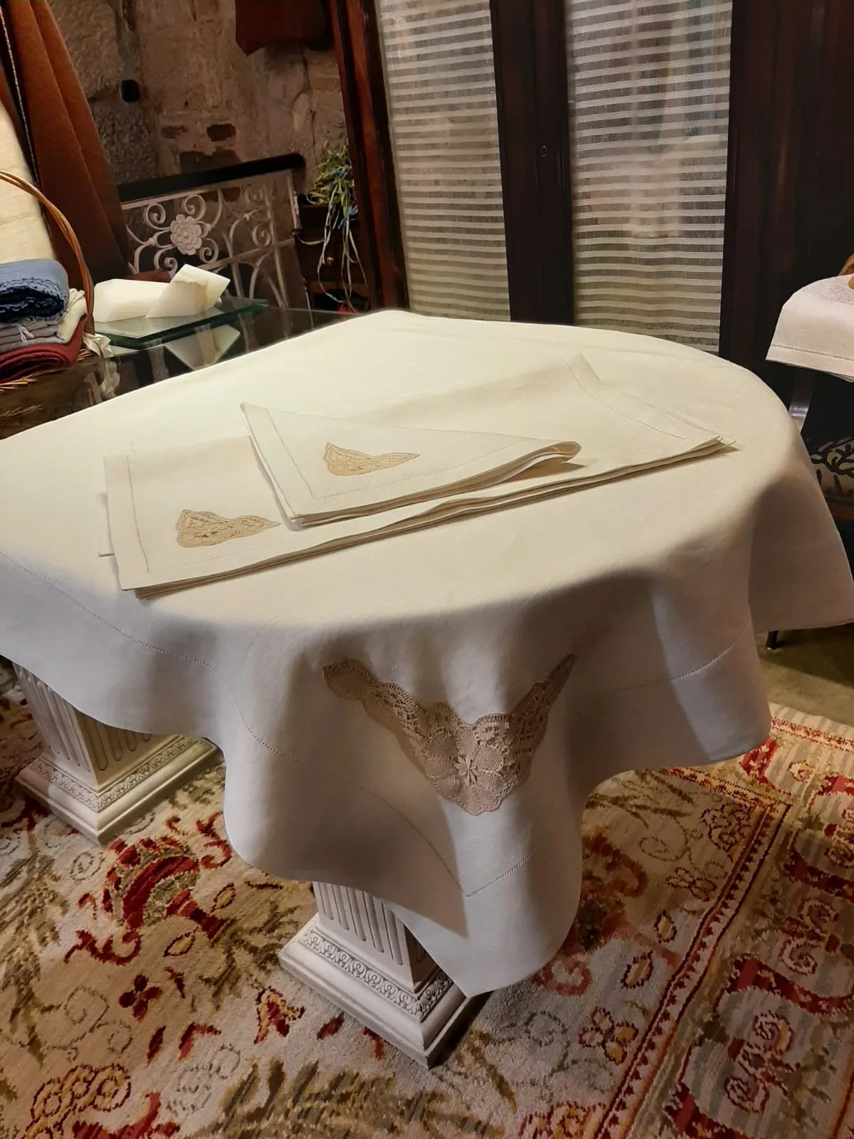 Mantelería de lino natural- consúltenos plazo de entrega-