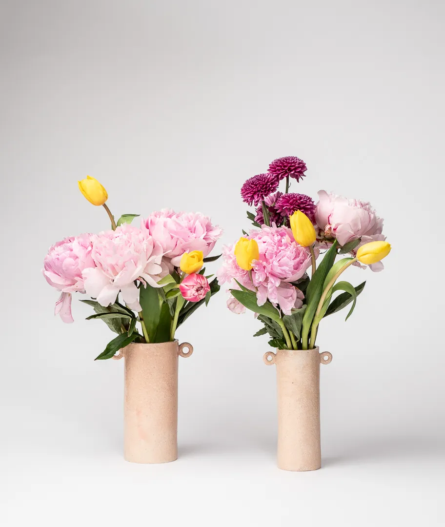 Duo Jarrones Hestia – Rosa Pálido