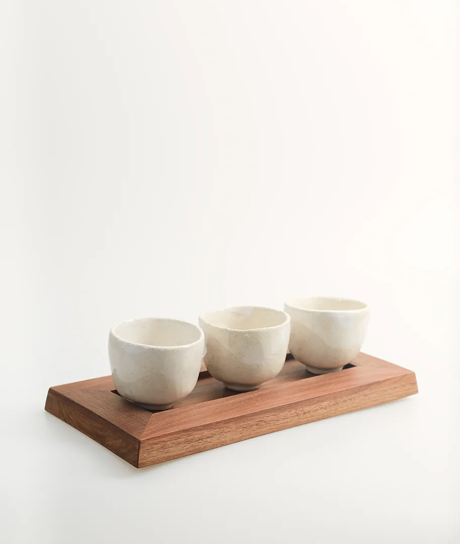 Set de bandeja y mini boles Erla blanco - Imagen 2