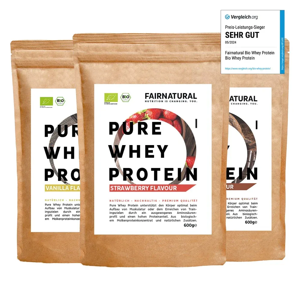 24h Testaktion mit -30% Rabatt: Whey Bio Proteinpulver 3er Bundle (Sorten frei wählbar)