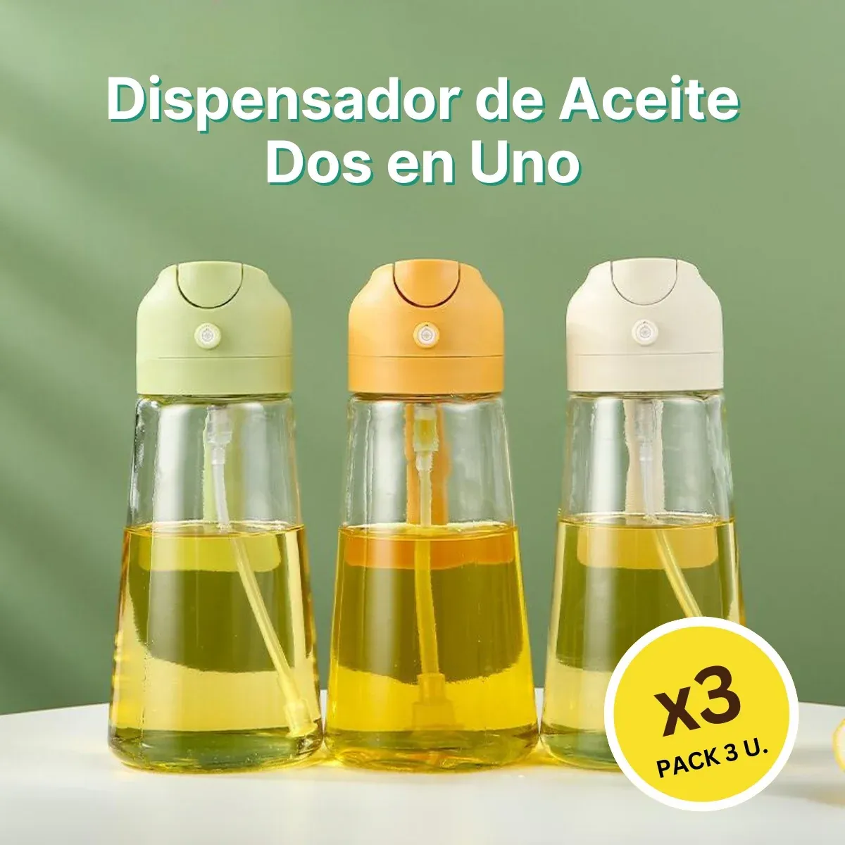 PACK de 3 - Dispensador de Aceite 2 en 1 de Holallar®