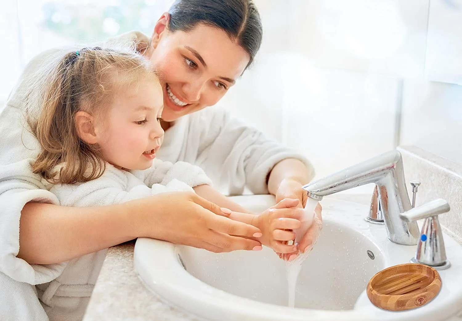 Jabonera Sostenible jabonera Caja de jabón de Madera Natural (baño, Ducha, Cocina) – bambú madurado - Imagen 3