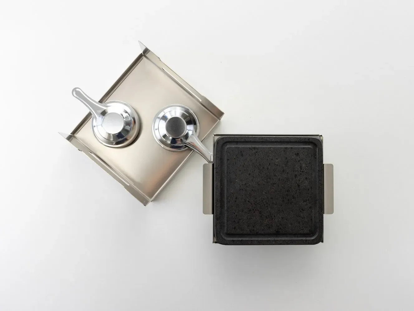 Piedra asar carne a la piedra Volcánica 20×20 + 2 quemadores alcohol - Imagen 7