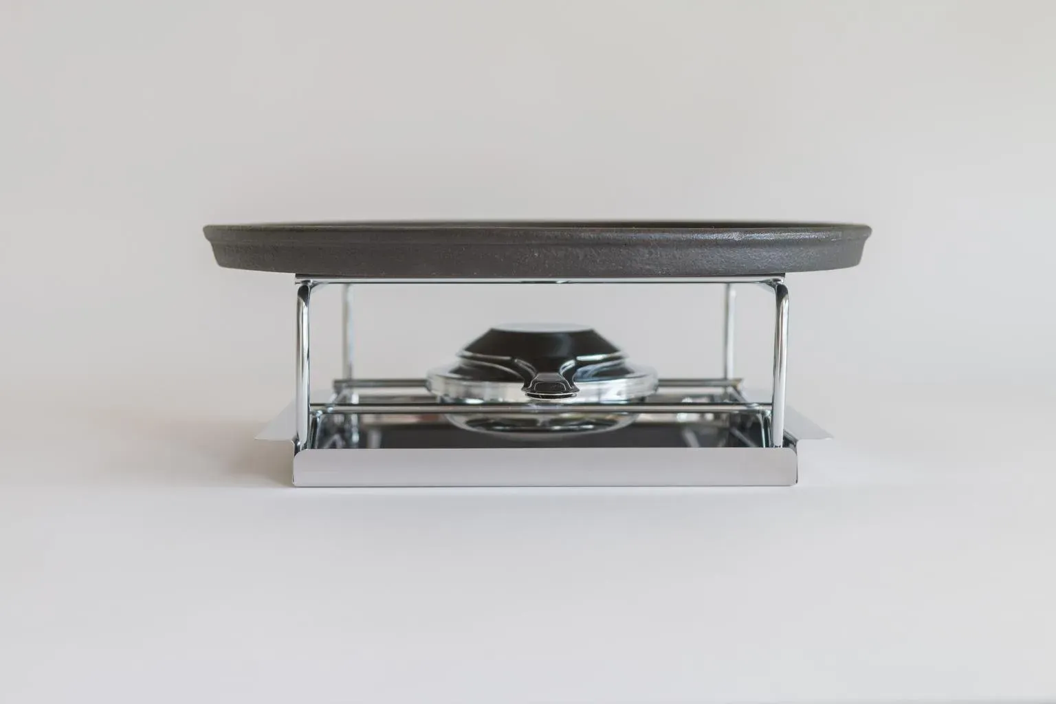 Plato hierro fundido para carne a la piedra 26cm + quemador alcohol - Imagen 3