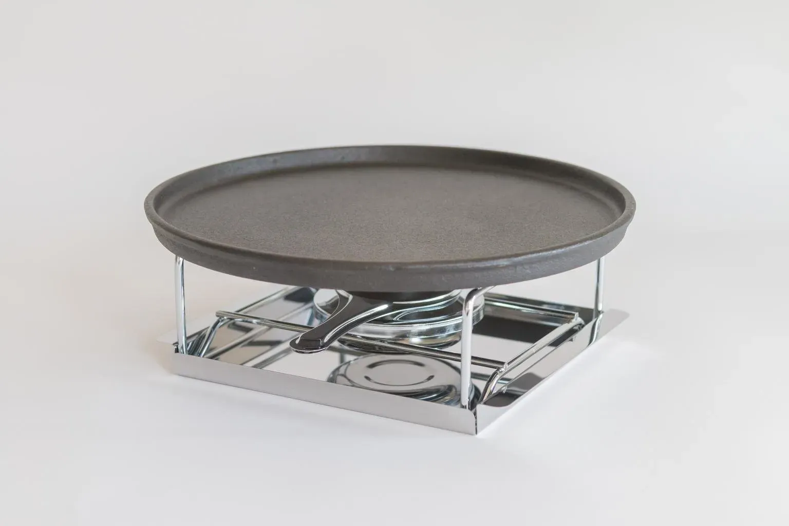 Plato hierro fundido para carne a la piedra 26cm + quemador alcohol - Imagen 4