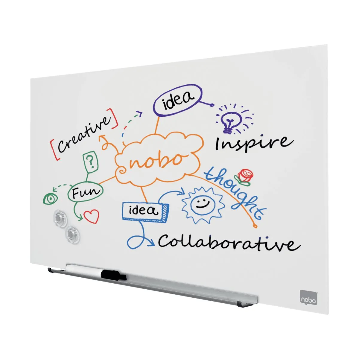 Pizarra de escritura de cristal magnético blanco Nobo Impression Pro